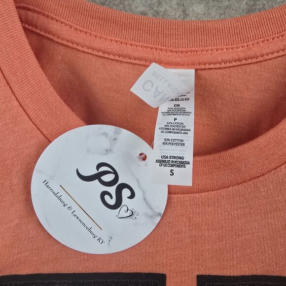 Coral Bella + Canvas T-Shirt With "K" Print Size S - Picture 3 of 6